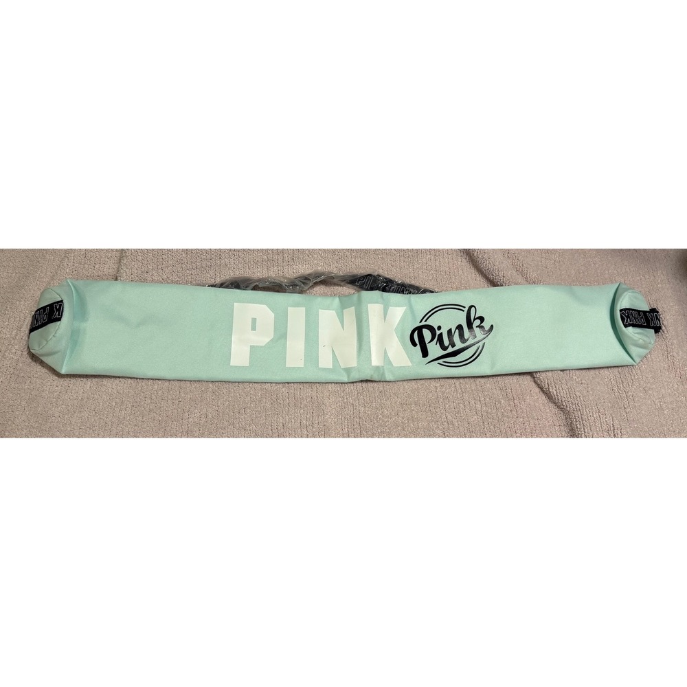 Victorias Secret PINK Mint Green Insulated Tube Can Cooler Bag with Logo Strap